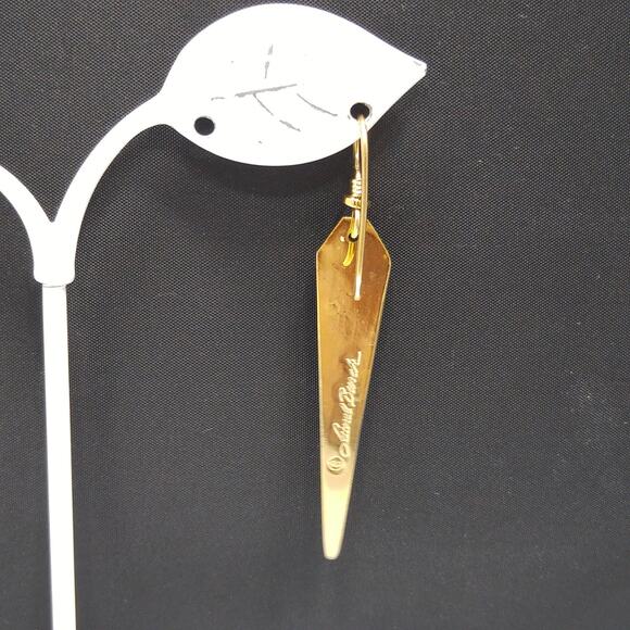 Laurel Burch Long Blue Enamel Earrings Gold Plated Cloisonné Dangle 1980s - Picture 7 of 10